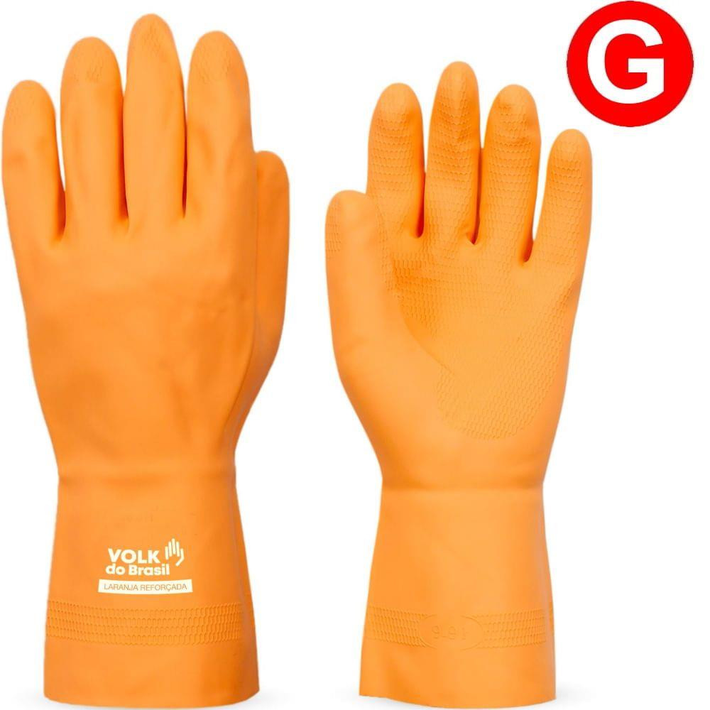 LUVA BORRACHA REFORCADA LARANJ